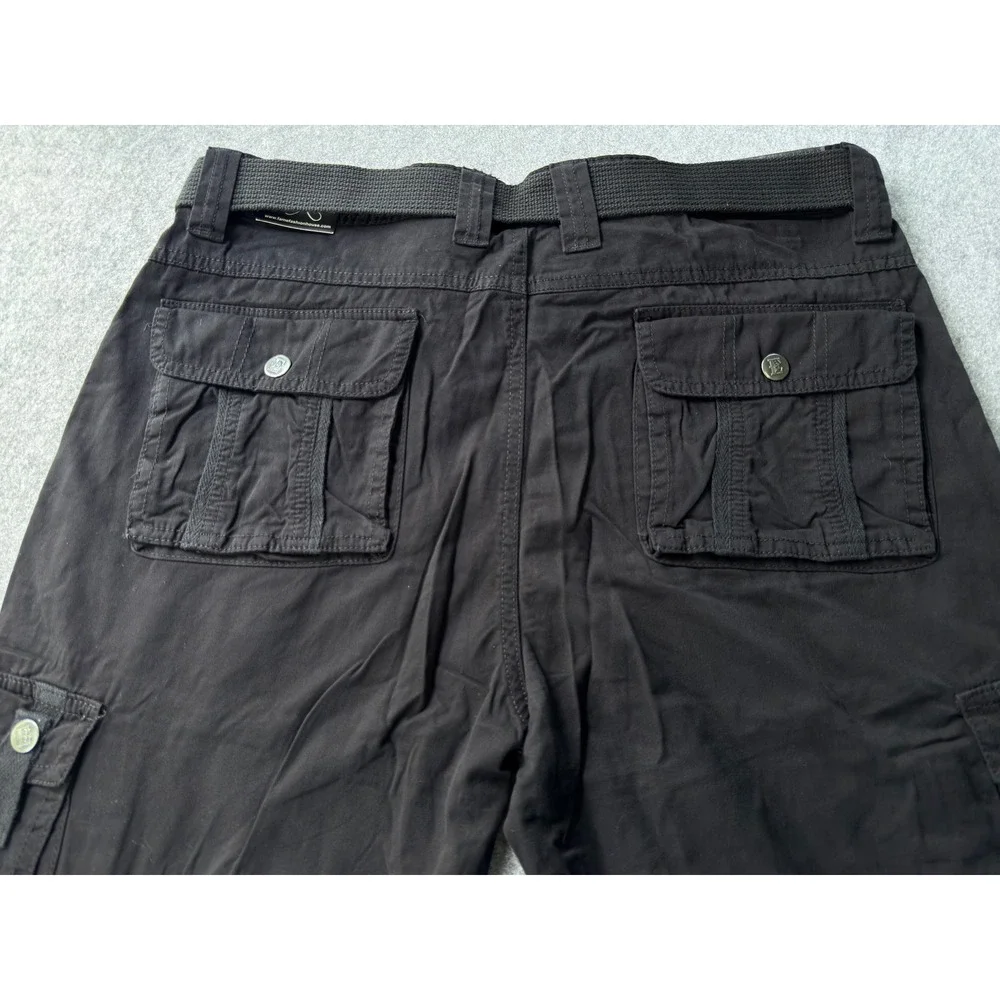 Ethanol Cargo Pants Mens 36 Black Relaxed Fit 6 Pocket Tactical Work Trousers
